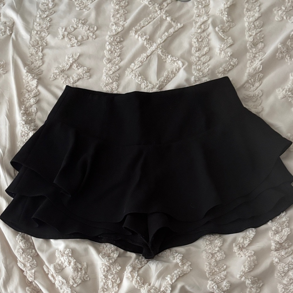 Black Zara Ruffle Shorts